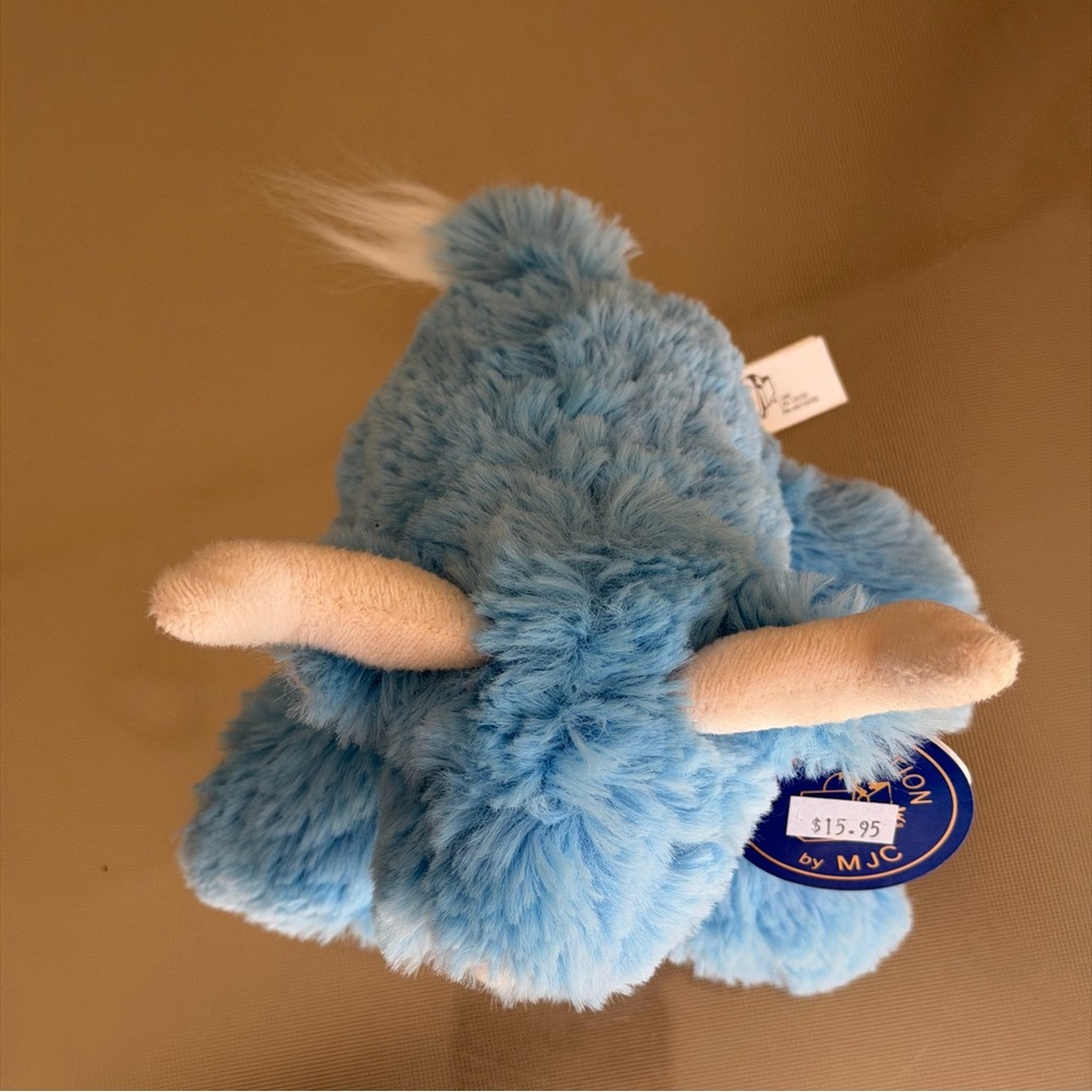 PURRFECTION by MJC 8" Blue Bull Plush Stuffed Animal Toy NWT 90s Vintage - Picture 11 of 13